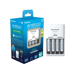 Incarcator pentru baterii NiMH Panasonic BQ-CC51E si 4 baterii Eneloop AAA