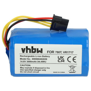 Baterie pentru Proscenic 780T / 790T / Vileda VR302, fără locuințe, 3000 mAh