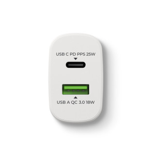 Încărcător / adaptor USB-A / USB-C, 25 W