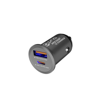Încărcător auto pentru dispozitive cu conexiune USB-C / USB-A, dublu, 45W