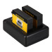 Incarcator baterie GoPro Hero 4, AHDBT-401, dublu, MicroUSB