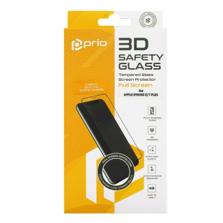 Sticla de protectie securizata pentru iPhone 7 Plus / 8 Plus, Full Cover 3D, alba