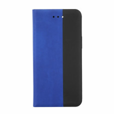 Husă flip pentru Apple iPhone 13 Mini din piele artificială, albastru-negru