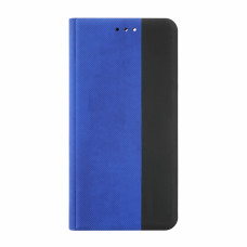 Husă flip pentru Apple iPhone 13 din piele artificială, albastru-negru
