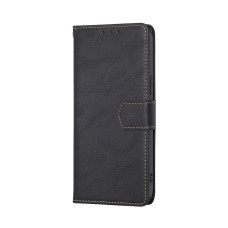 Husă flip pentru Apple iPhone 16 Pro Max din piele artificială, neagră