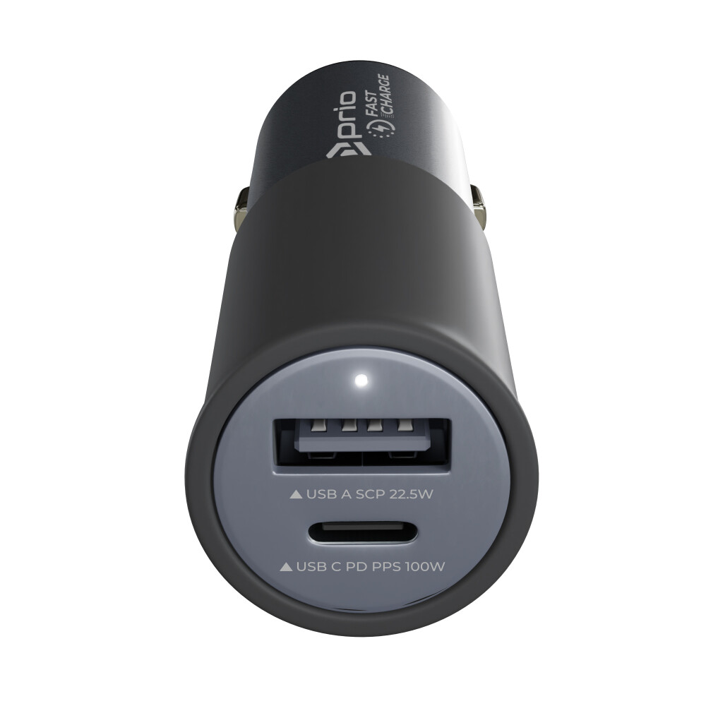 Prio Încărcător auto pentru dispozitive cu conexiune USB-C / USB-A, dublu, 100W