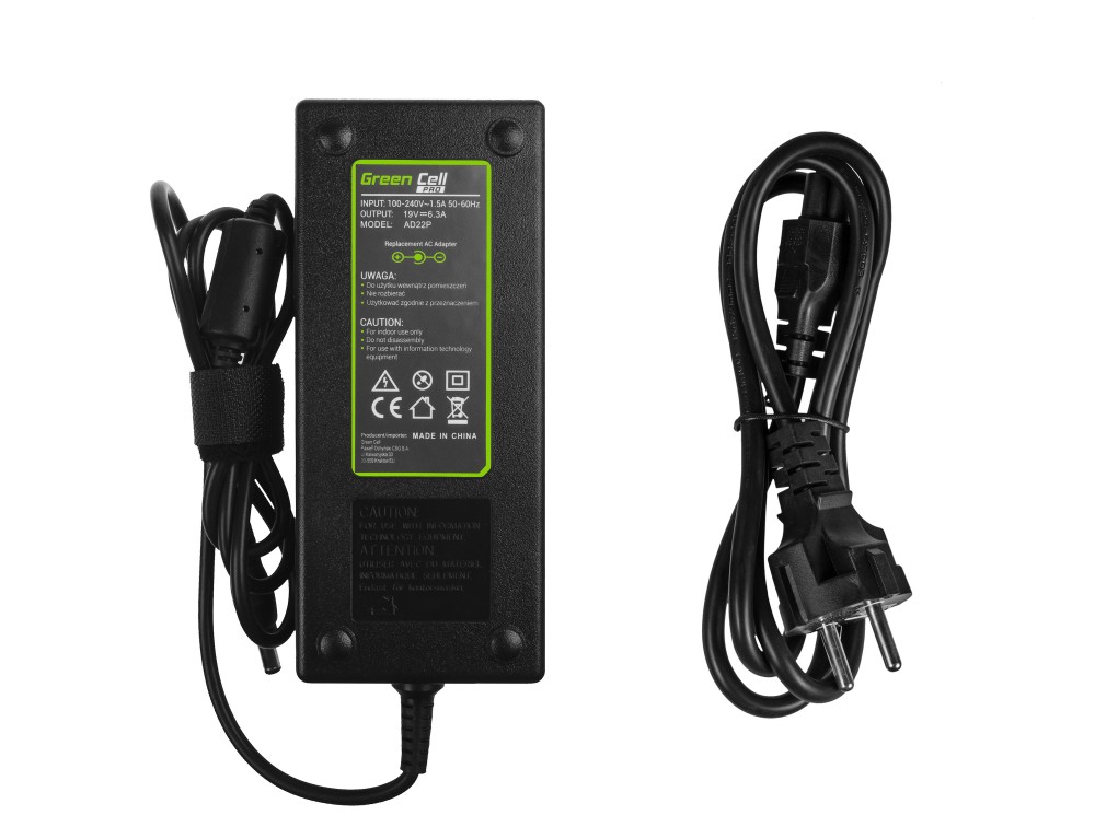 Green Cell Încărcător pentru laptopuri Acer / Asus / Compaq / HP / Toshiba, 120W / 19V / 6,32A / 5,5mm x 2,5mm