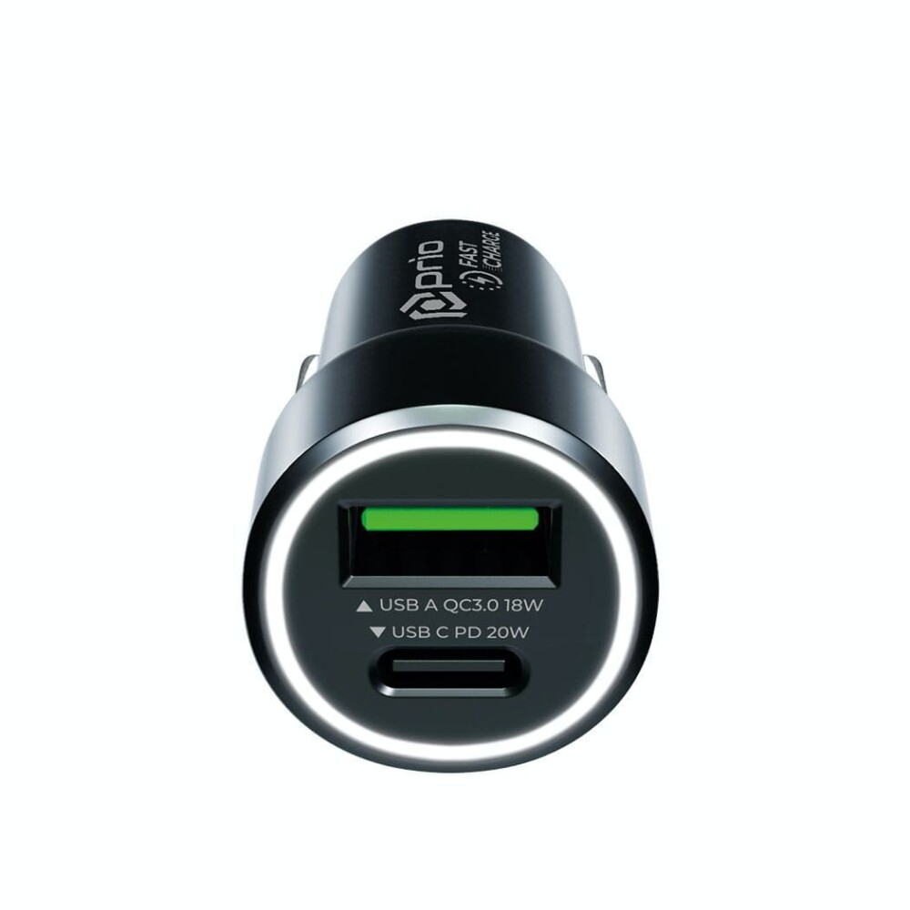 Prio Încărcător auto pentru dispozitive cu conexiune USB-C / USB-A, dublu, 20W